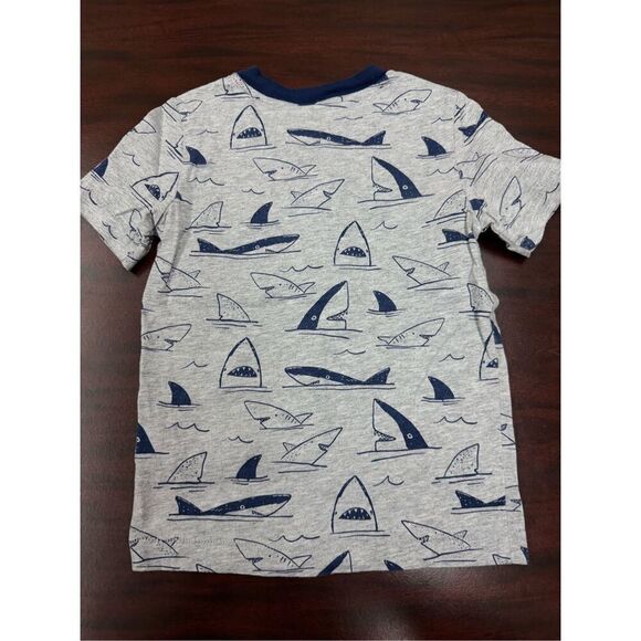 Carter’s Boys 3T Shark Graphic Short Sleeve Grey Tee - Picture 2 of 4